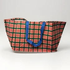 Ikea VINTERFINT Reusable Bag Tote HOLIDAY Plaid X-large Bag 2025 Christmas Bag