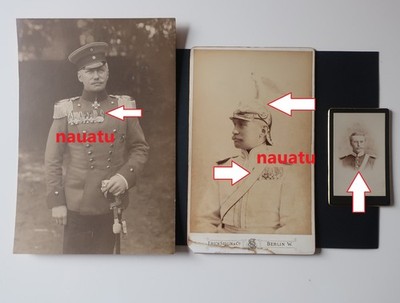 Original 3x Foto Portrait Mecklenburg, Constantin Graf von Blücher Kürassier usw