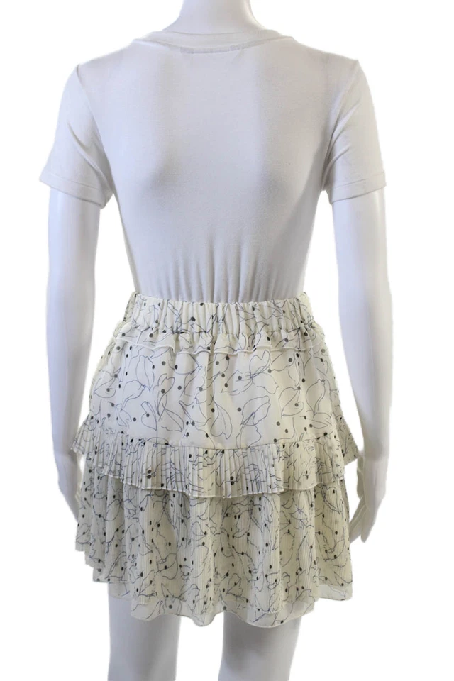 Falda blanca con estampado de hojas con cintura elástica blanca See by Chloe para mujer FR 34 Foto 3 de 4