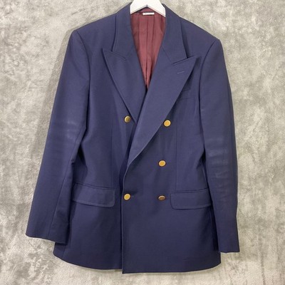 Gucci Uniform Blazer Navy Wool Mohair  EU 48 US 38 Replacement parts only flaws*