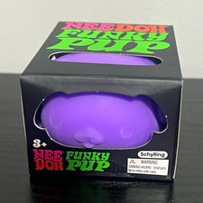 Authentic Sealed Needoh Funky Pup PURPLE Squishy Stress Relief Toy Schylling NEW