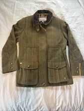 Joules Ladies Green Check Fieldcoat Size 10 Rare Countryside Lined