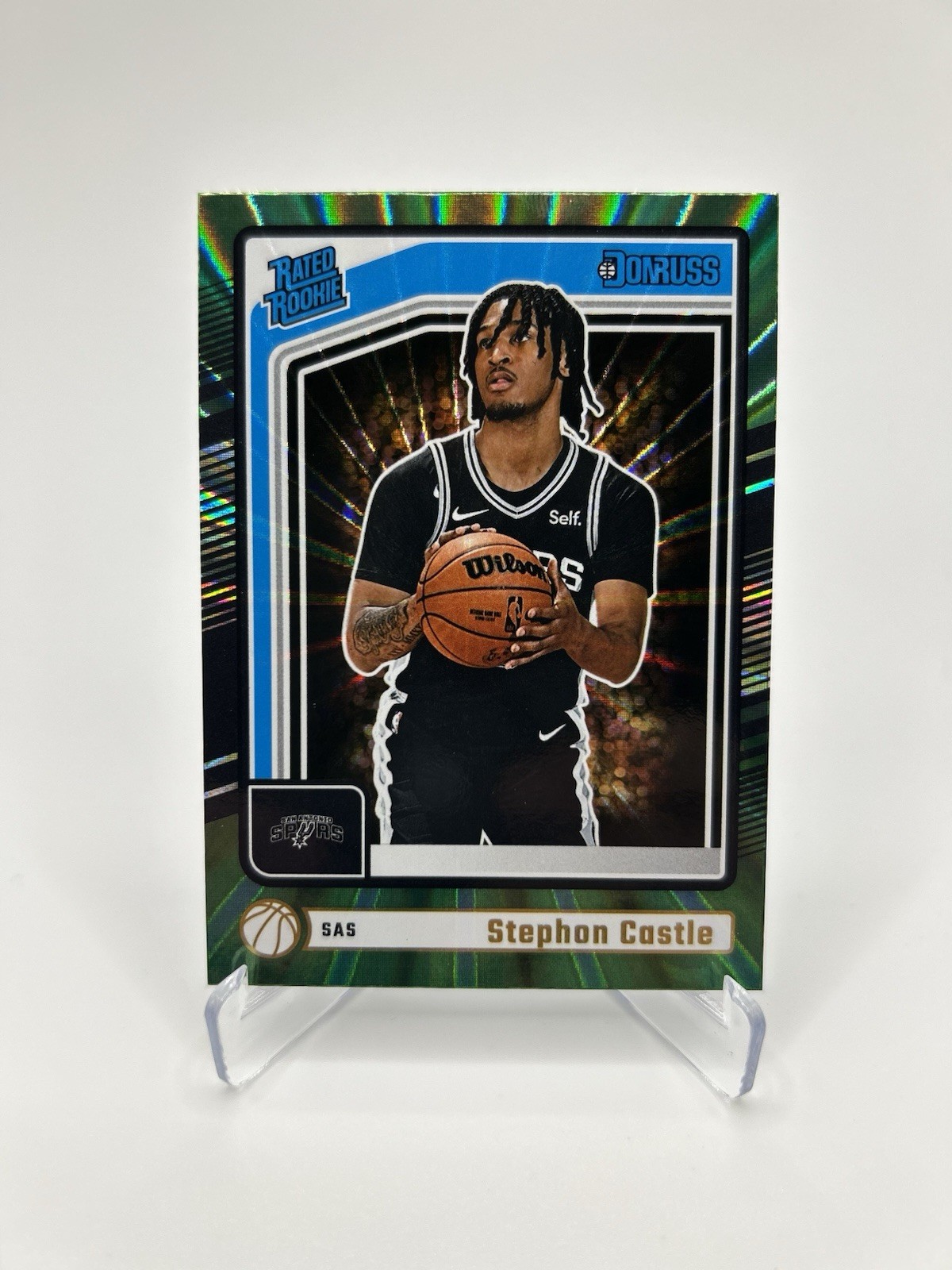 Stephon Castle - Holo Green Laser - #244 - 2024 Panini Donruss - Basketball