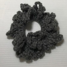 NWT Gray Handmade Crocheted Hair Scrunchie