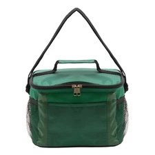 Insulated Thermal Soft Sided Lunch Box (10"x8"x6") Cooler Tote Bag, Hunter Green