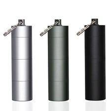 3 Packs Portable Keychain Pill Holder Case, 3 Compartments Metal Pocket Emerg...