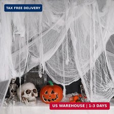 410 x 80 in Halloween Creepy Cloth for Yard and Outdoor Decorations,White