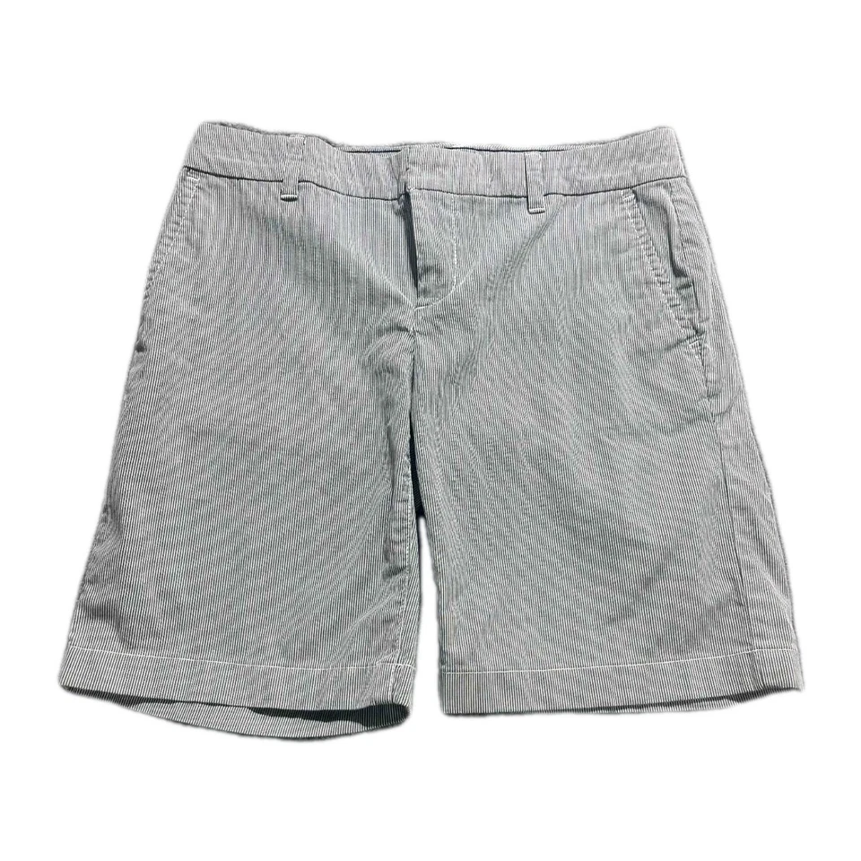 Pantalones cortos bermudas Tommy Hilfiger para mujer talla 4 azules a rayas con bolsillos cortados Foto 2 de 4