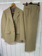 Vintage Debenhams Beige Suit | Jacket 38" Reg / Trousers 38 Reg | Crimpene Fab
