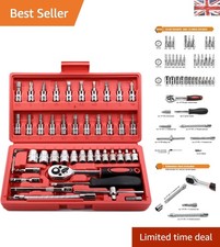 Versatile 46-Piece 1/4" Drive Socket Set with Extensions - Ideal for Home & Auto
