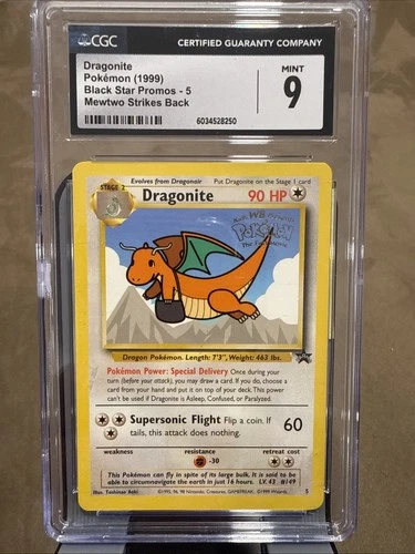 CGC 9 MINT Dragonite Black Star Promo WB Movie 5 Pokemon Card