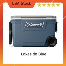 Coleman 316 Series 62QT Hard Chest Wheeled Cooler, Lakeside Blue