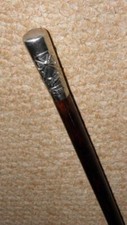 WW1 Military London Volunteer Rifles Swagger Stick - Silver Top