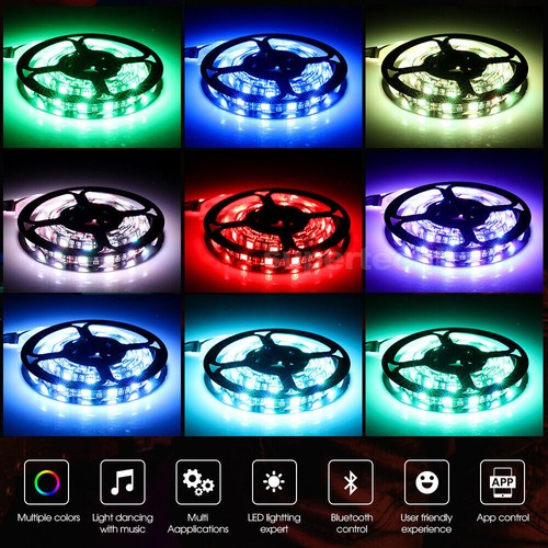 1M 2M 3M 4M 5M 5V USB TV Back LED Strip Light 5050 RGB Deco Lamp Bluetooth Music - Picture 10 of 15