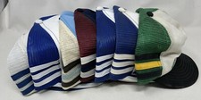 Vintage Trucker Hat Lot Of 7 3 Stripe Three Stripe USA