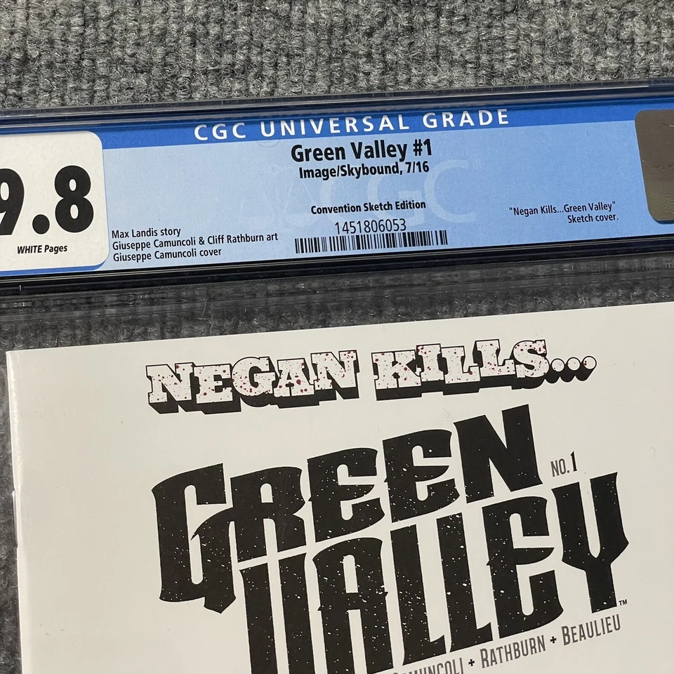 Variante boceto de la convención de Kirkman Kills Walking Dead Green Valley 1 CGC 9,8 Foto 4 de 4