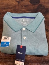 IZOD Men's Polo Shirt Natural Stretch Advantage Performance Green Blue 2XL New
