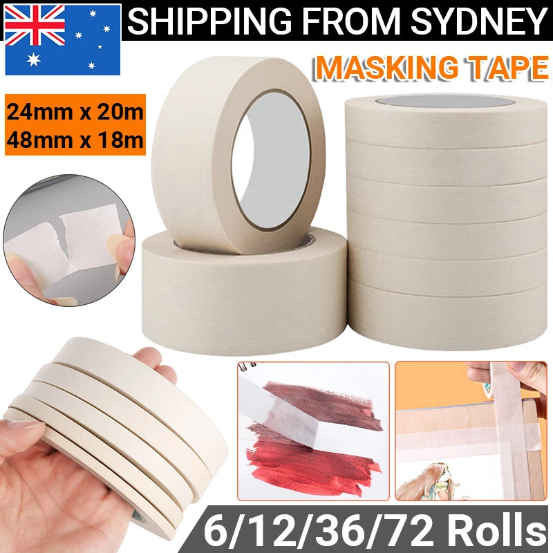 Bulk Sale Masking Tape Painting Crepe Paper 24mm 50m Housing Tools DIY painter