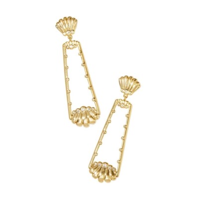 Kendra Scott Isla Statement Earrings - 14kt Gold Over Brass New