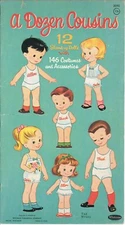 VNTG 1960 DOZEN COUSINS PAPER DOLL LASER REPRODCTN~Org SZ UNCT FREE SH NO1 SELR