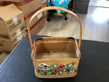 Holiday Decorative Wood Display Basket #0230