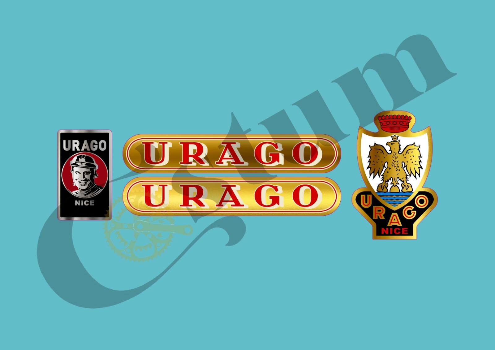 Decals vélo Urago URAG201 découpe haute précision pour cadre