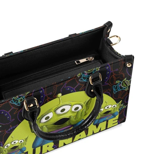 Personalized Aliens Toy Story Leather Handbag, Disney Leather