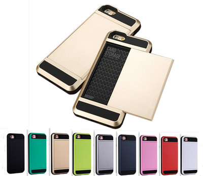 Slim Shockproof Slide Wallet Card Case Iphone SE X 11 12