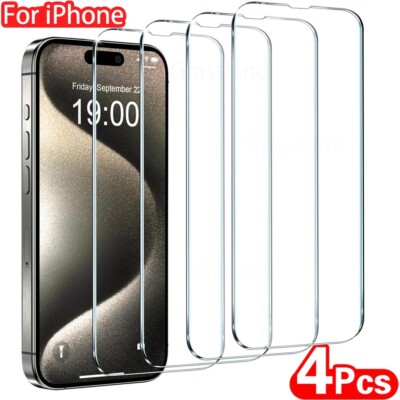 4Pcs for iPhone 15 14 13 12 11 Pro Max Privacy Tempered Glass Screen Protector