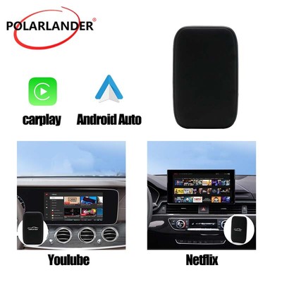 Wireless Carplay AI box Android Auto Adapter 3In1 Converter Netflix YouTube WIFI
