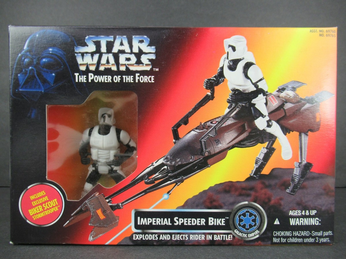 Star Wars The Power of The Force Imperial Speeder Bike --new in
