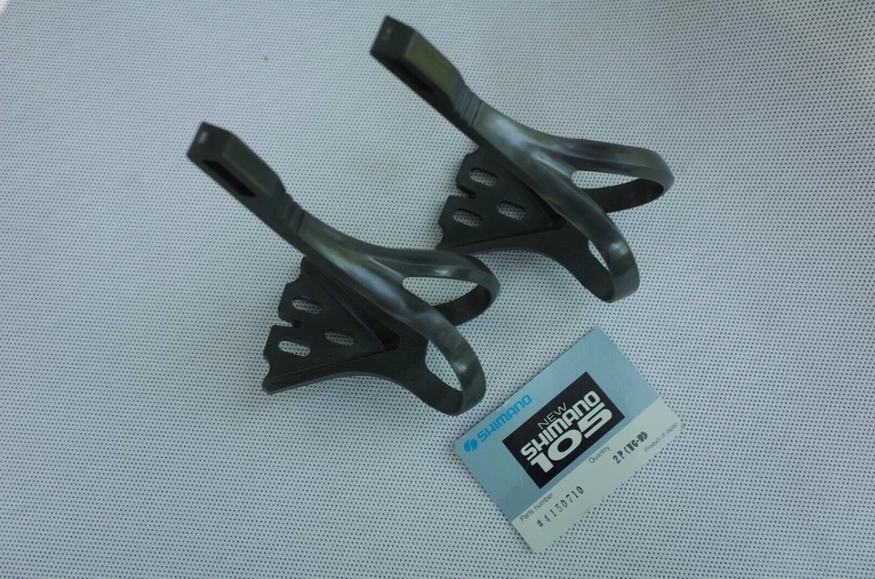NOS NEW Shimano 105 Pedal Toe Clips Vintage Pedalhaken 1980's Size M L