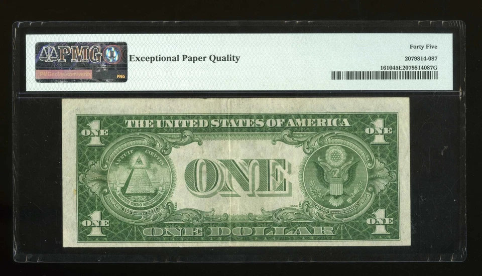 DBR 1935-A $1 Silver Experimental (S) Fr. 1610 PMG 45 EPQ Serial S74413858C - Image 2 of 2