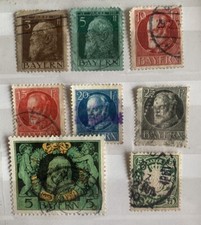 Briefmarken Freimarken Altdeutschland Bayern 8 St&uuml;ck 1900-1914