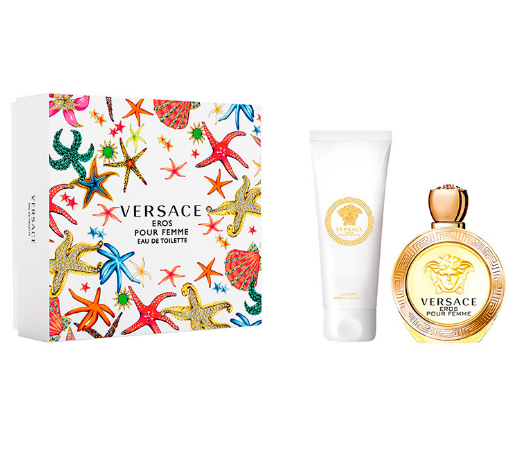 Versace EROS POUR FEMME 2pc GIFT SET 3.4oz B/L+ 3.4ozEDT SPY