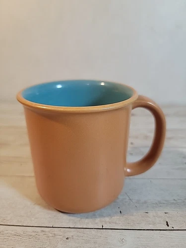 Vintage Crown Corning Japan Terra Cotta Sonora Tan/Aqua Coffee Tea Mug