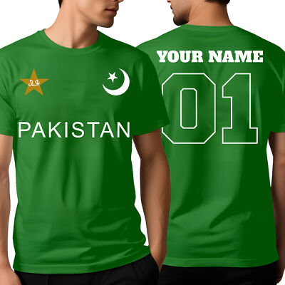 T-Shirt personalisiert Name pakistanische Flagge Happy Independence Day 14. August #ID3
