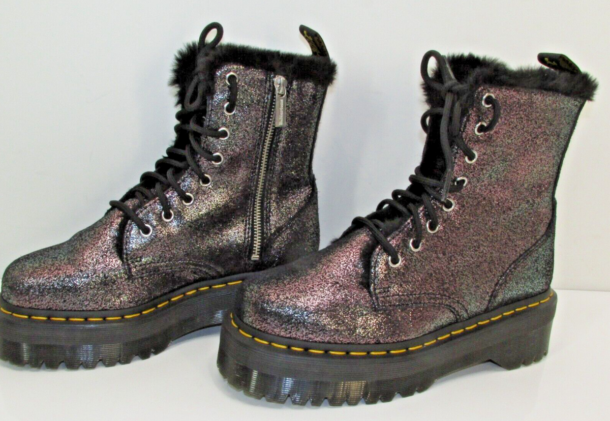 Doc Dr Martens Jadon FL Purple Haze/Silver Glitter Faux Fur