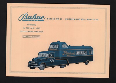 BERLIN, Prospekt 1930, Buhne Gmbh Reklame-Grossraumaufbauten Hildebrand
