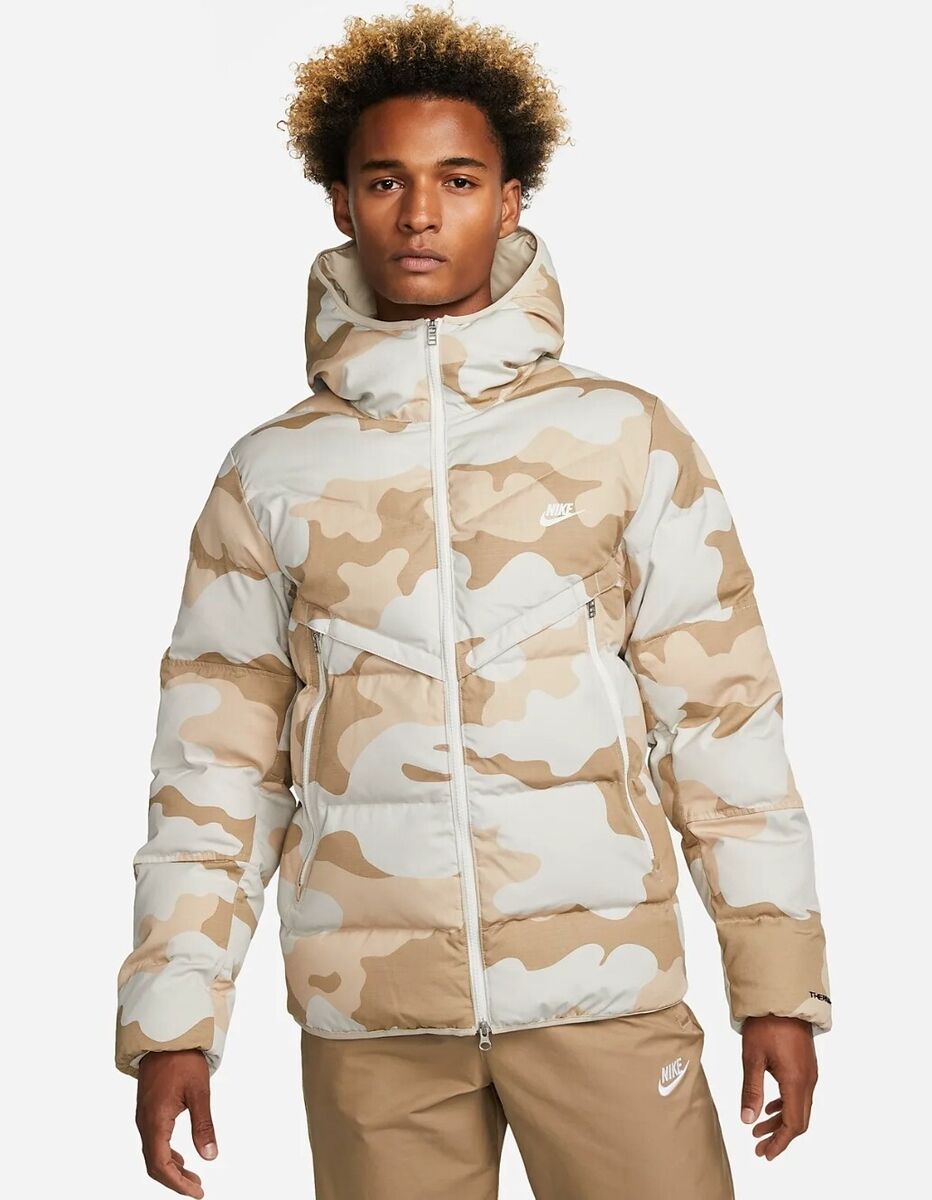 Nike Sportswear Thermal Hooded Windrunner Tan Camo Jacket Nike Sportswear Thermal Hooded Windrunner Tan Camo Jacket