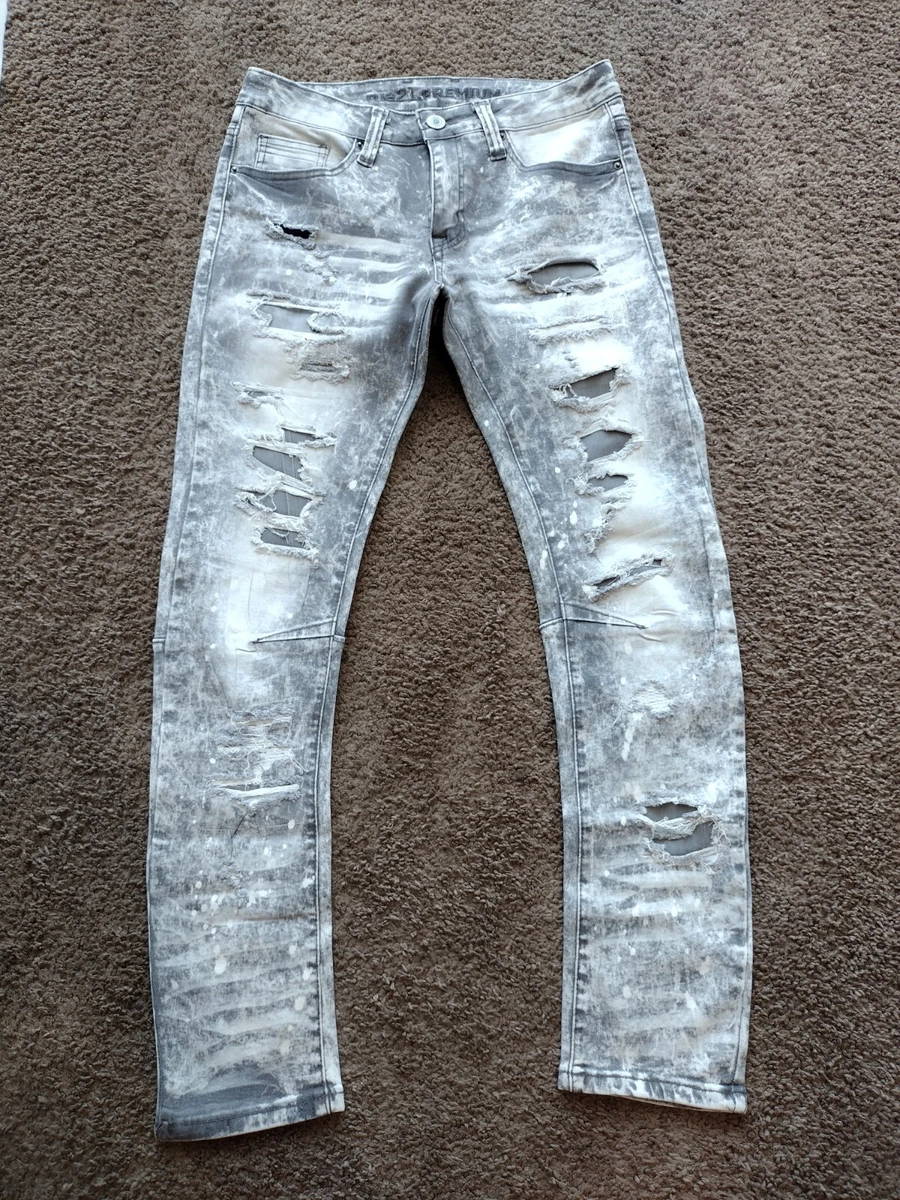 Acid wash hotsell distressed jeans