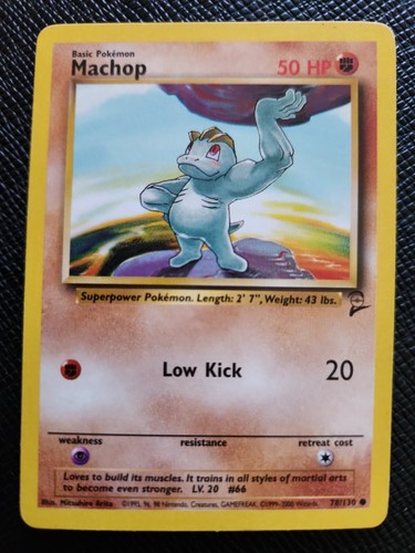 Pokémon TCG Machop Base Set 2 78/130 Regular Unlimited Common - 第 1/2 張圖片