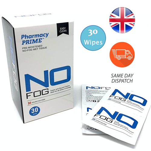 No Fog Lens Cleaning Wipes Anti Fog Glasses Face Mask Shield 30 Wipes