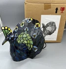 Tiffany Style Stained Glass PEACOCK TABLE LAMP Light Vintage