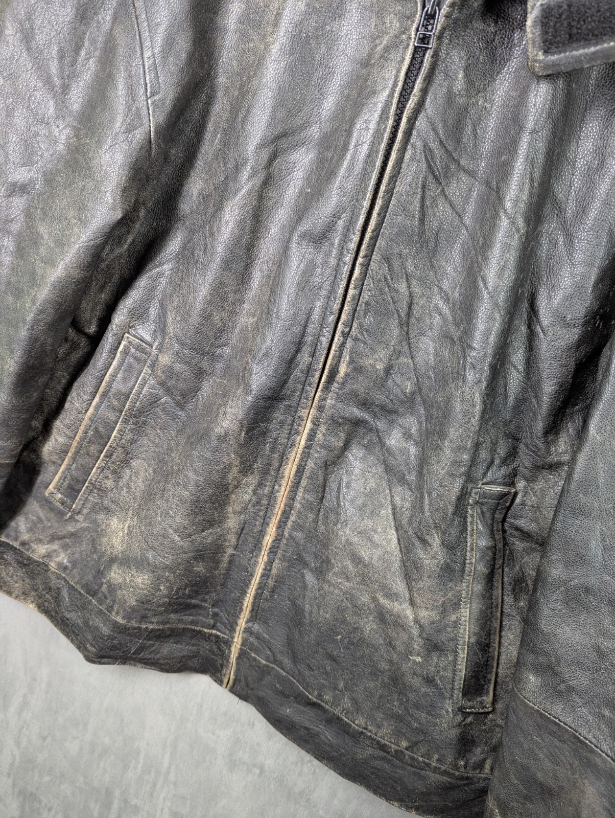 Milestone Aviator Leather Jacket EU 52 Fits L/XL Shearling Collar Vintage Patina image 7