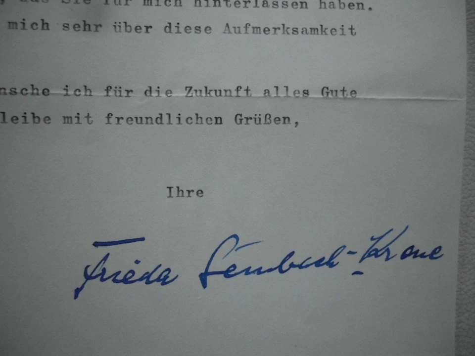 Brief mit authent. Signatur Frieda SEMBACH-KRONE (Circus Krone) - Bild 2 von 3