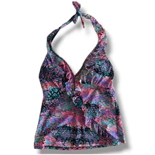 Spanx Love Your Assets Sara Blakely Women’s Ruffled Halter Tankini Swim Top 