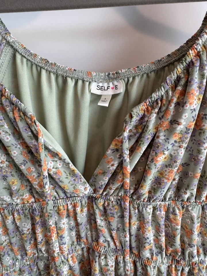 Mini Vestido Floral Lechera Juniors Cottagecore/Hada Estética Festival Ropa Foto 3 de 4