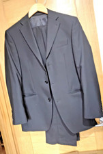 menNext Black Wool Pinstripe 2 Piece Suit UK 36 jacket trouser W36 L29 used