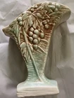 Vintage 1940’s McCoy Brown And Blue Green Grape Vine Ceramic Vase
